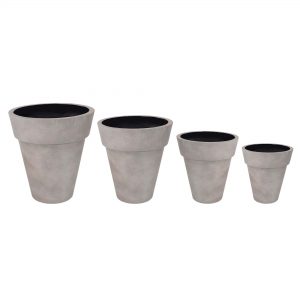 Set of 4 – Nestable Pot Planter Gray