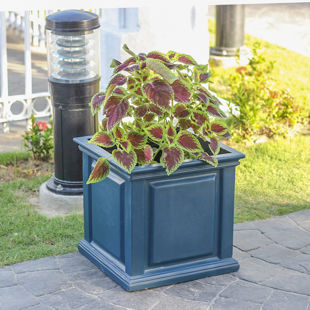 14 in. sq. Neptune Blue Composite Straight Side Panel Planter (PC7140NB)