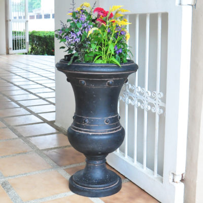 26.5 in. H Charcoal Cast Stone Entrance Urn (PF7070AC)